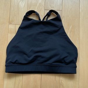 Lululemon Energy high neck sports bra. Black, size 6.